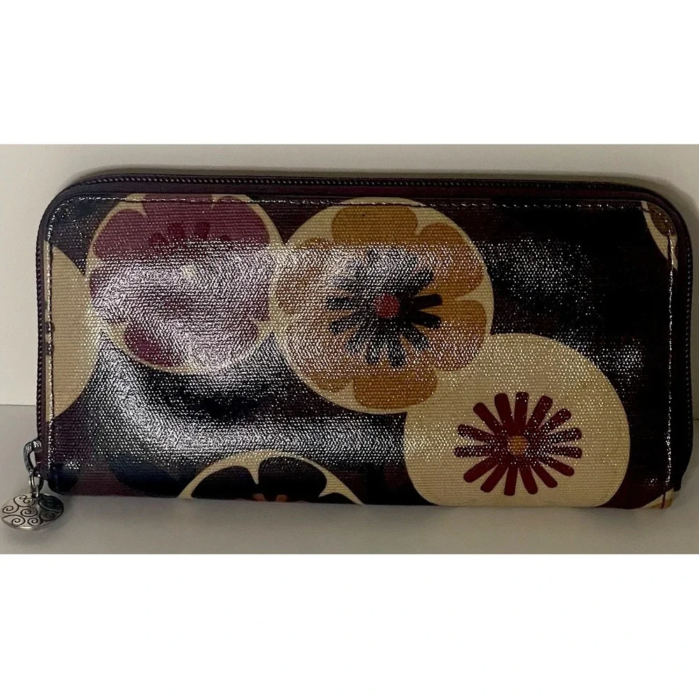 Brighton Retro Floral Coated Tote Bag Shoulder Purse & Matching Wallet Set⁠